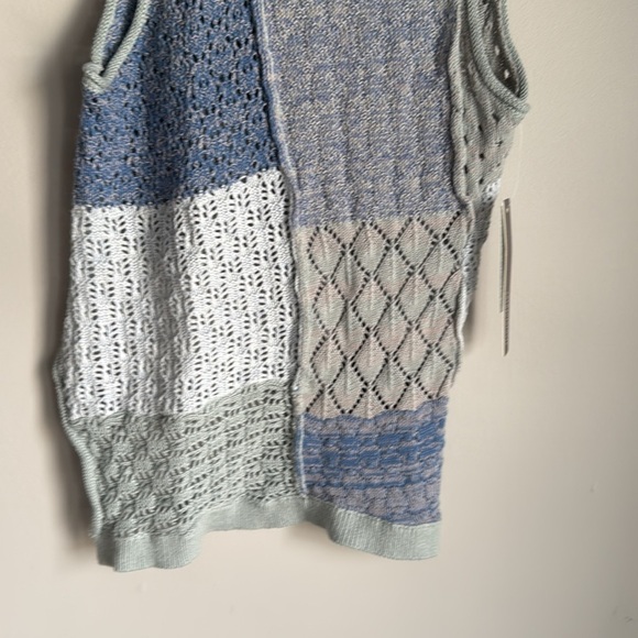 NEW By Anthropologie Mock-Neck Crochet Twofer Sweater top - Picture 6 of 9